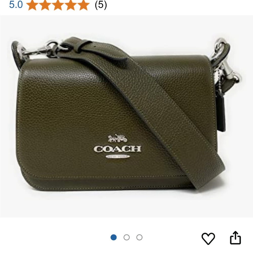 Coach Green Leather Shoulder Bag and matching wallet